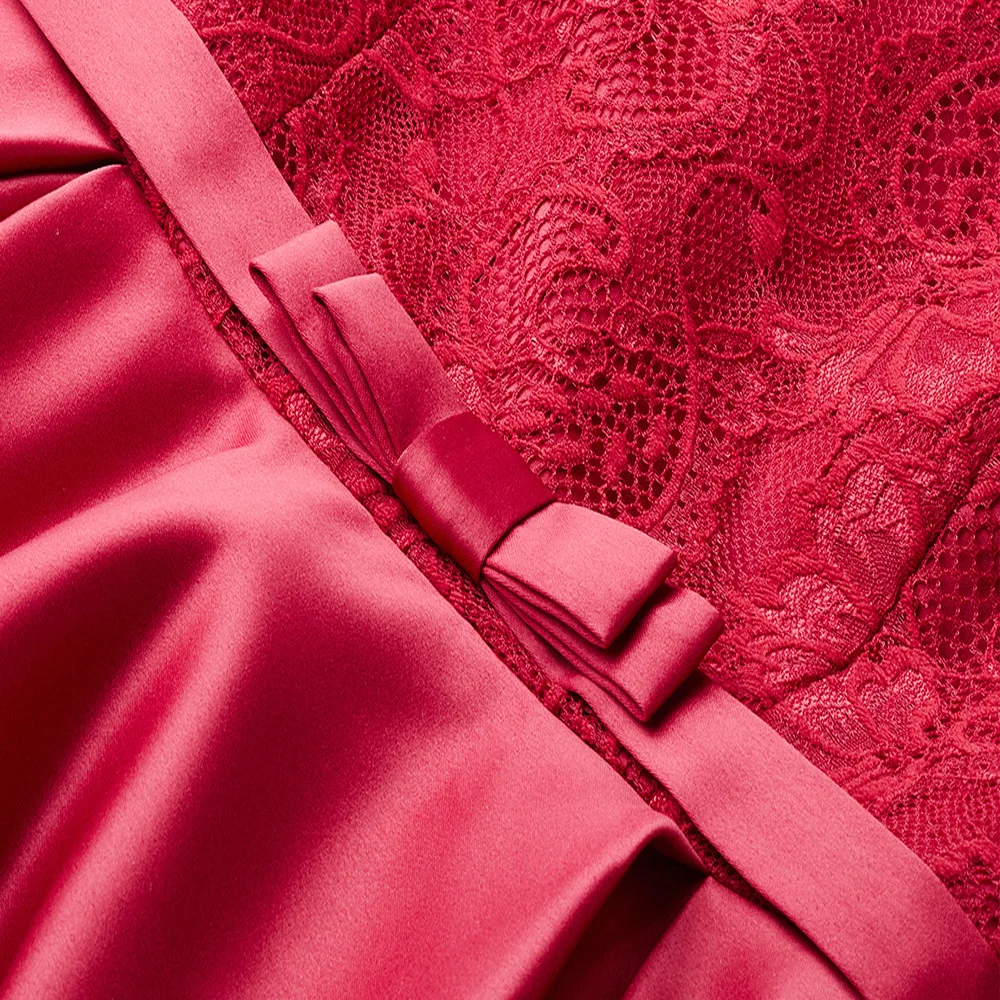 

Elegant V Neck Ruffles Short Sleeves Lace Satin Long Evening Dresses For Wedding Party Prom Evening Gowns Maxi Dresses Vestidos