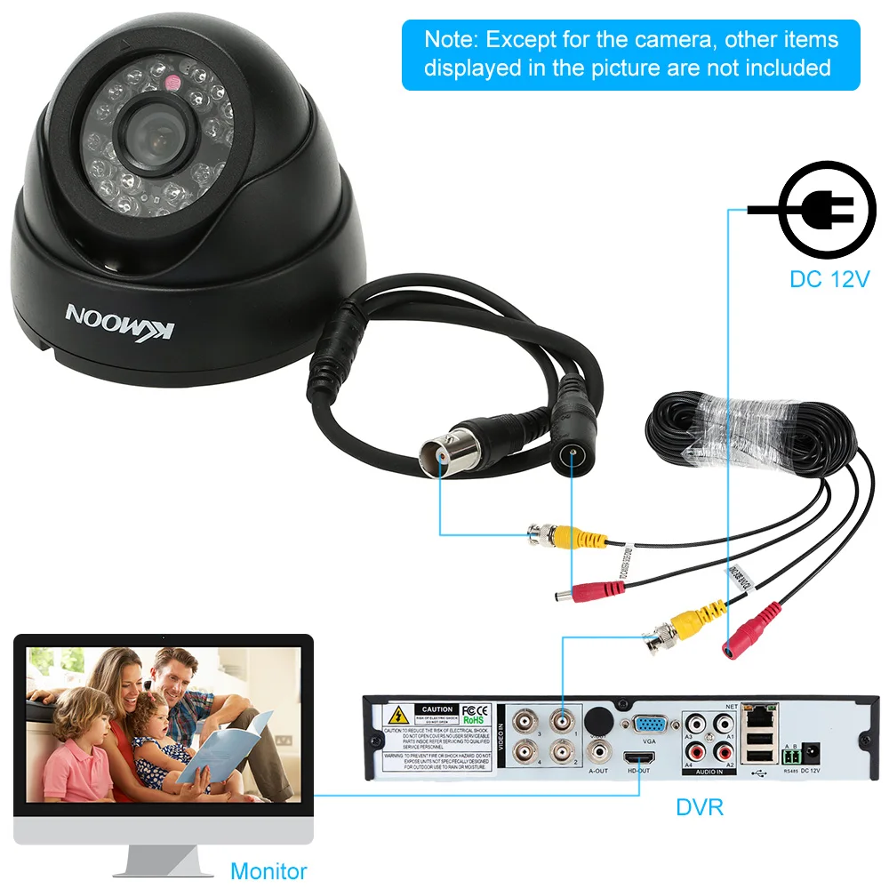 KKmoon 1/3 cmos 1200TVL cctv аналоговая камера видеонаблюдения с объективом 3 6 мм