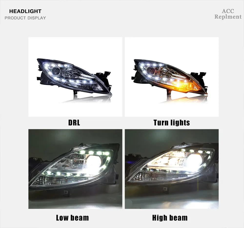 2 шт. светодиодный фары для Mazda 6 Atenza 2009-2013 светодиодный автомобильный фонарь ангельские глазки ксенон HID комплект Противотуманные фары светодиодный дневные ходовые огни