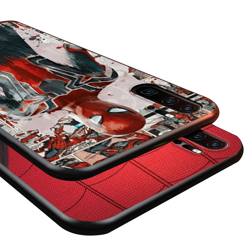 

Marvel spider man For Huawei P8 P9 P10 P20 P30 P40 P50 Lite E RU Pro 2017 2019 mini TPU Black Phone Case