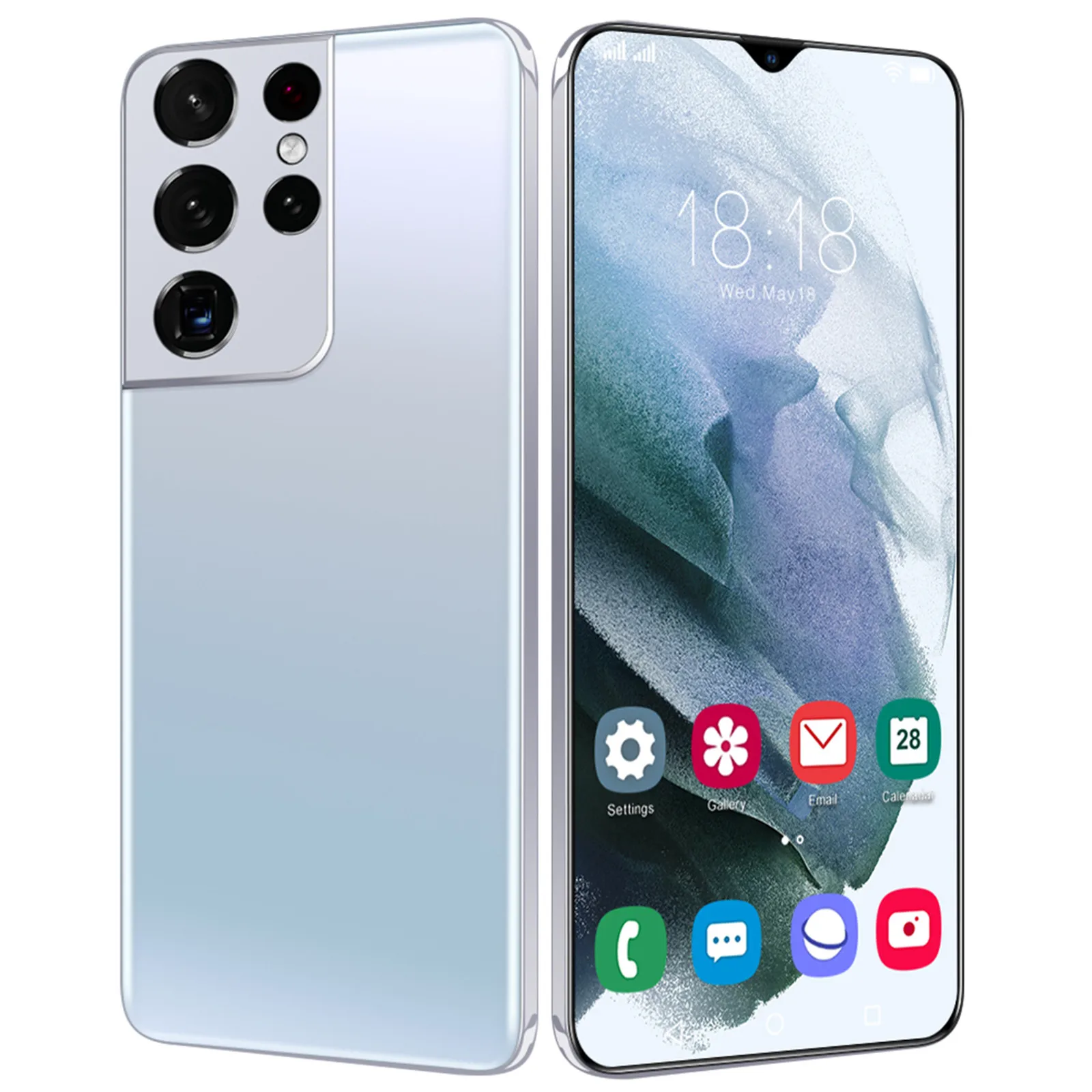 

S21 Ultra 5G Smart Phone Android 7.0 2+16G 6.3inch Water Drop Screen Face-Recognition Dual SIM Card Supports TF Card Smartphone