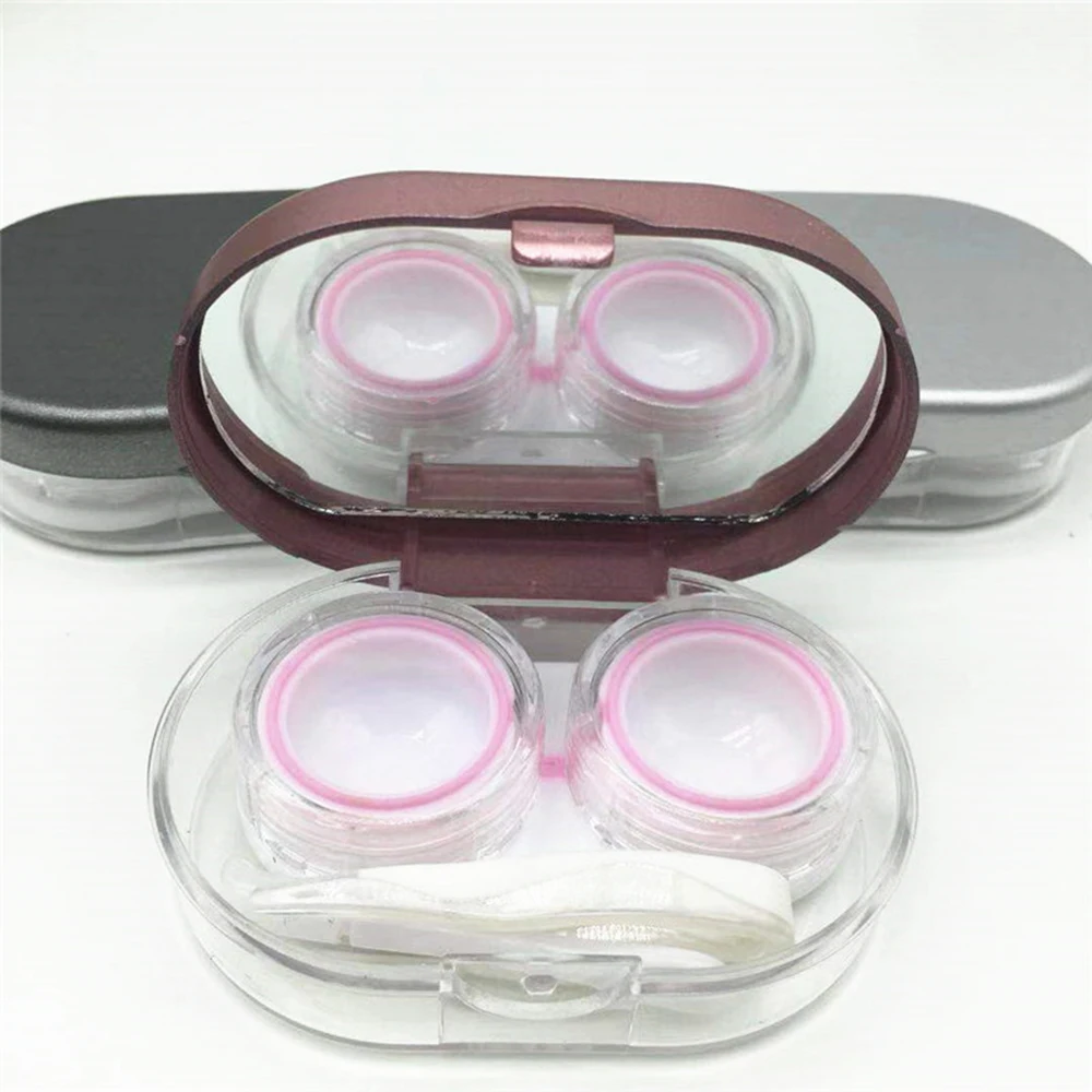 1PC Frosted Beauty Pupil Box Care Companion Double Storage Contact Lens Wholesale Random color | Аксессуары для одежды