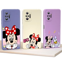 cute love mickey mouse shockproof for redmi note 10s 10t 10 9t 9 9s 8t 8 7 pro max 5g liquid silicone soft tpu phone case