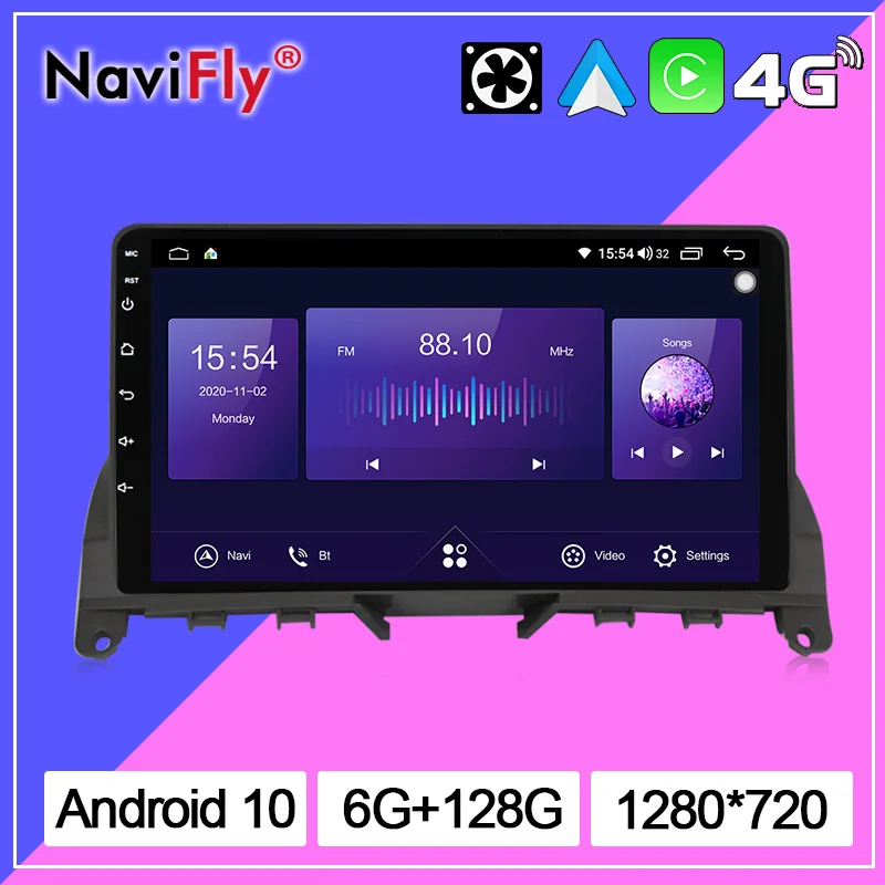 NaviFly 7862C Android 10 для Mercedes Benz C classe W204 S204 2008 2009 2010 автомобильный Радио подключенные
