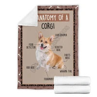 the anatomy of a dog corgi fleece blanket funny 3d printed sherpa blanket on bed home textiles home accessories