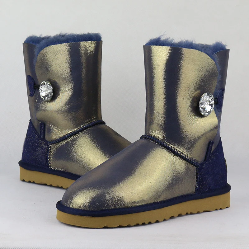 Женские ботинки из натуральной овечьей кожи теплые водонепроницаемые зимние с