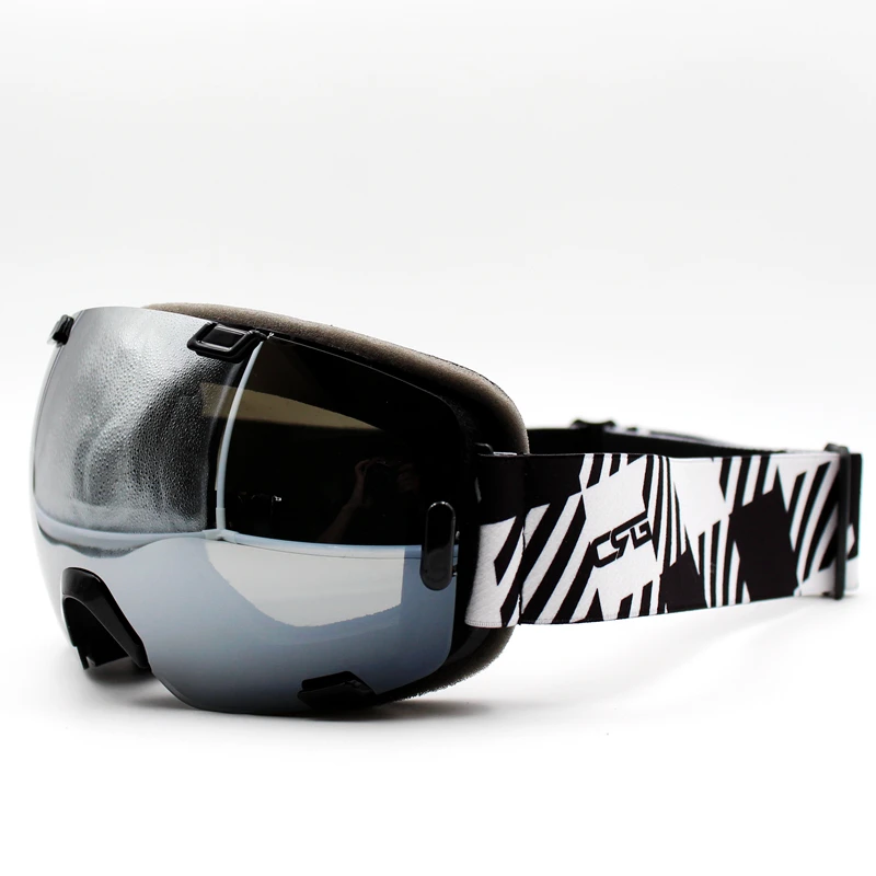 

Silver Lens Black Frame Brand New Ski Goggles UV400 Anti-Fog Eyewear Mask Glasses Skiing Men Women Snow Snowboard Goggles