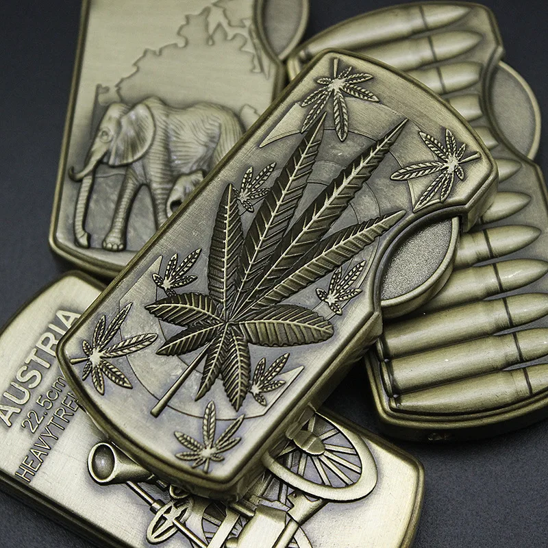 Винтажная бронзовая зажигалка с рельефным рисунком металлический струйный