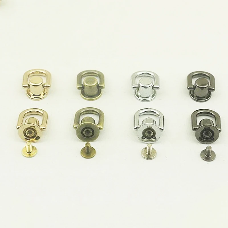 4 шт. металлическое кольцо в виде буквы D с круглым носком шпильки Screwback крафт