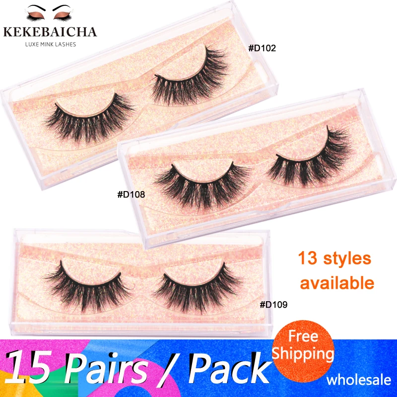 15 пар/лот объемные ресницы 3D норковые Роскошные ручной работы полная полоса