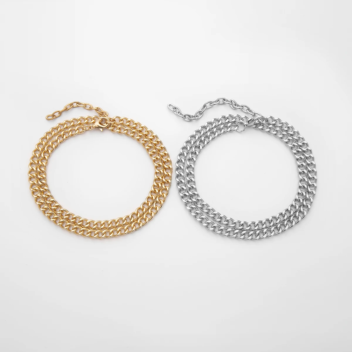 

IngeSight.Z Punk Miami Curb Cuban Anklets Bracelets Adjustable Gold Color Thick Anklet Barefoot Sandals On Foot Ankle Jewelry