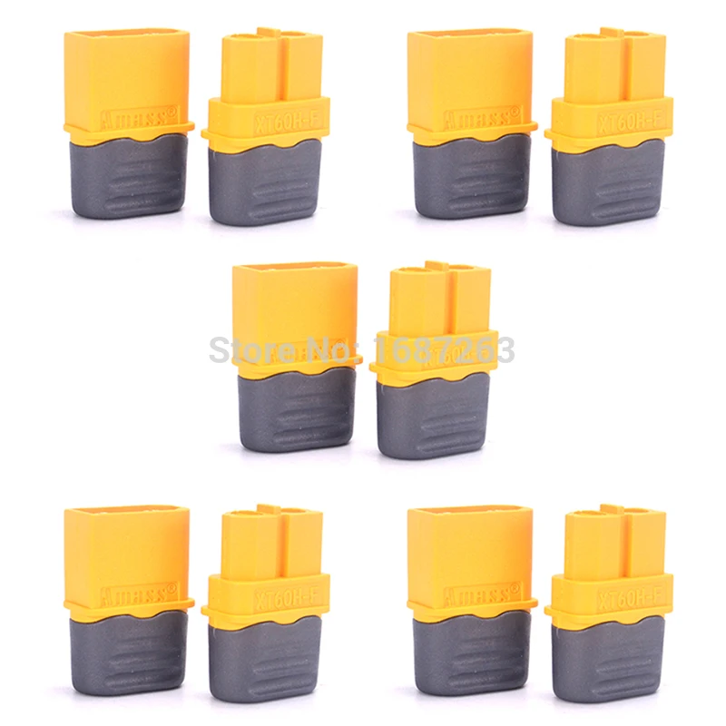 Разъем Amass XT60 + XT60H 5 пар/10 пар с оболочкой штекер гнездо для аккумулятора FPV детали