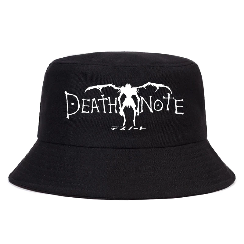 

Hot Anime Death Note Reaper Hunter Sea Wine Fisherman Hat Women Death Note L Lawliet Hat Men Sunscreen Unisex Bucket Hats