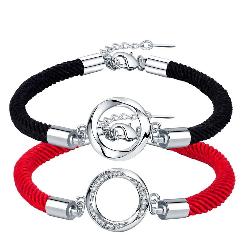 Новый браслет для пары со стразами круглый модный простой в этом году красная