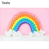 yeele birthday cake smash backdrop rainbow balloons newborn portrait pink background photography for photo studio props