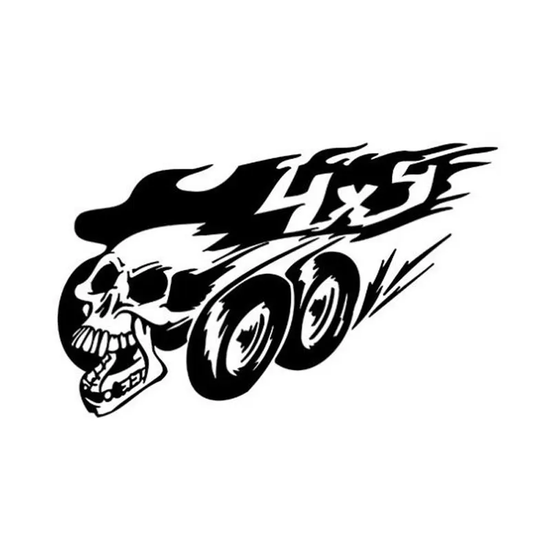 

Off-road Skull Personality Car Sticker Stylish Car Decal Pvc Decal Is Suitable for All Kinds of Cars Black/white, 19cm*12cm