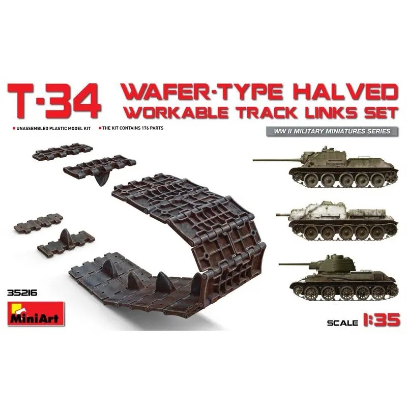 MiniArt 35216 1/35 T 34 вафельного типа наполовину работоспособные трековые звенья набор