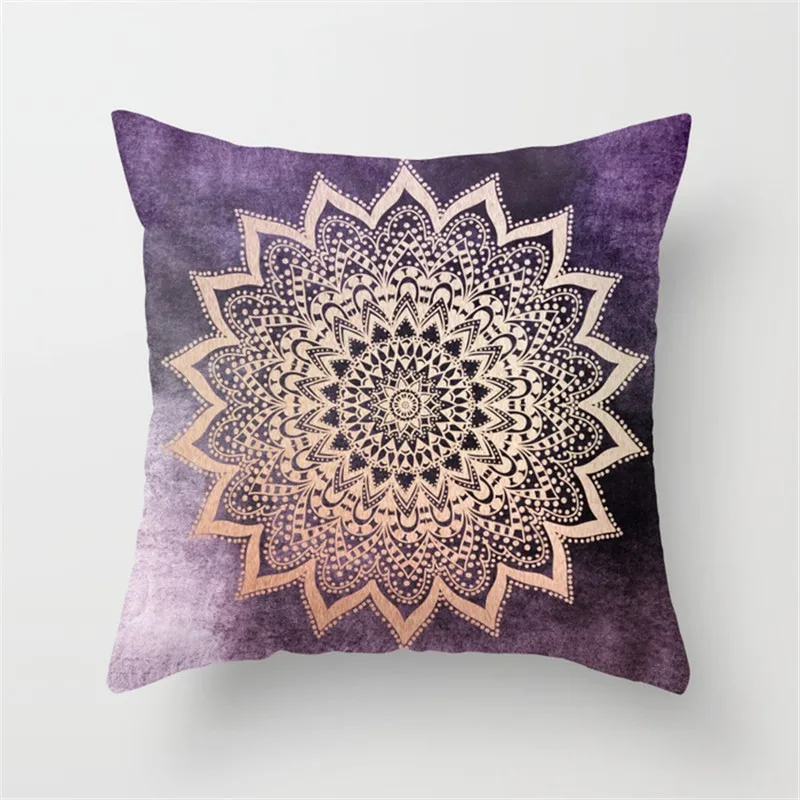 

Fashion Peach Skin Cloth Mandala Series Pillowcase Style Style Diverse Home Hotel Sofa Bed Decorative Printing Backrest Elegant.