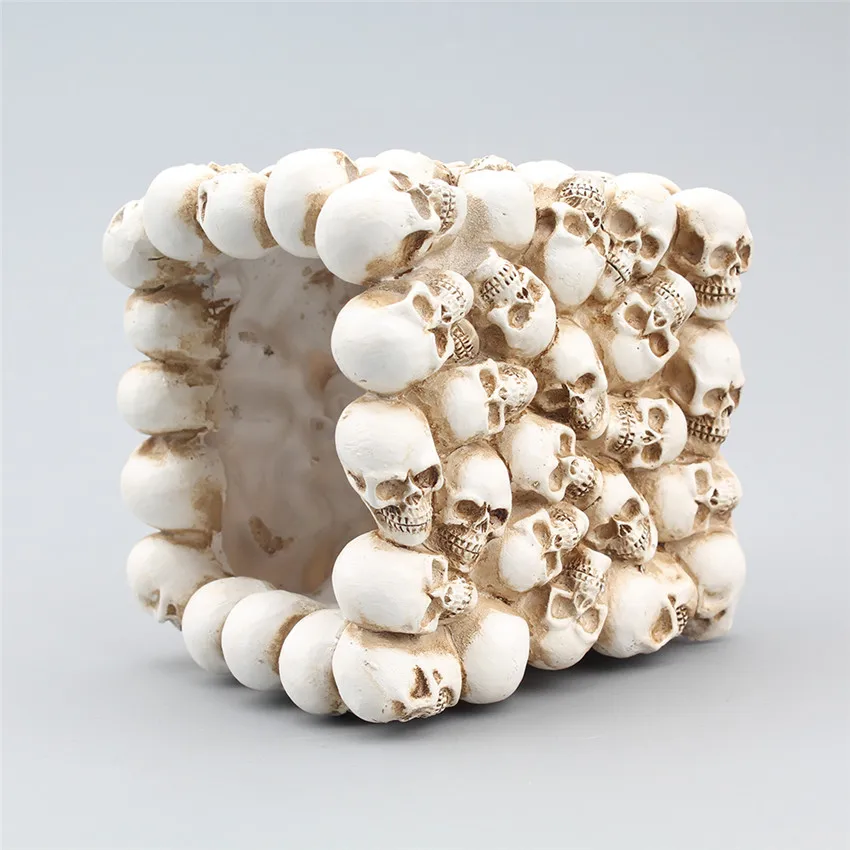 Skull Pen Holder Desk Decoration Skeleton Makeup Tools Storage Box Office Desktop Organizer Holders Stand Plants Flower Pot | Канцтовары