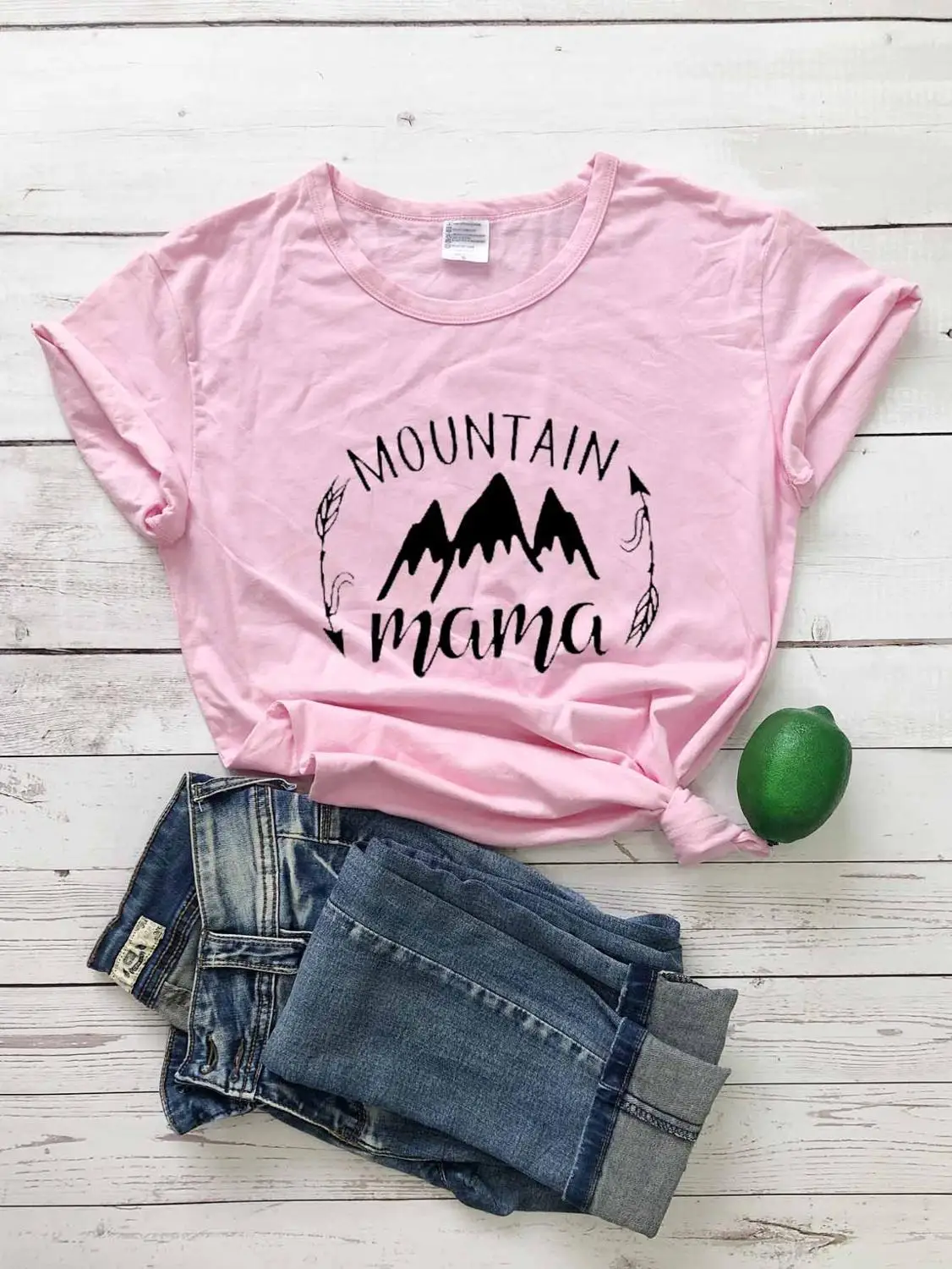 

Mountain Mama camiseta rosa feminina pink women fashion pure cotton casual mother days gift t shirt grunge tumblr vintage tees