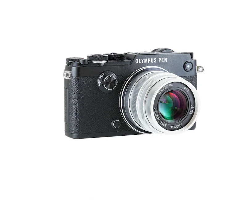 Mitakon Zhongyi Speedmaster 25 мм f/0 95 для Micro Four Thirds M43 MFT M4/3 Panasonic Olympus Camera GH4 OM D EM1 серебристая
