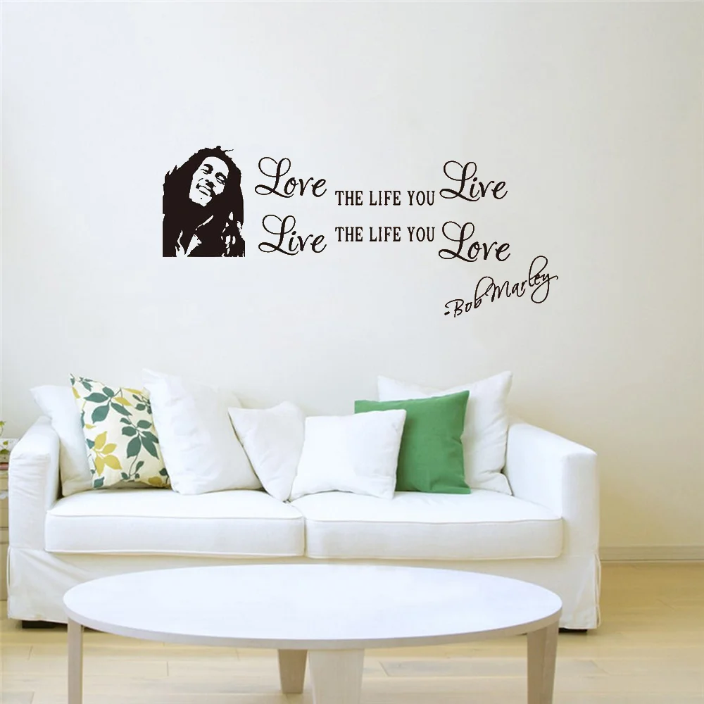 Популярная знаменитая Музыка Боб Марли цитаты виниловые наклейки для дома
