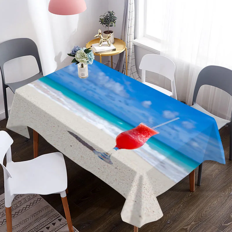 Скатерть на заказ водонепроницаемая ткань из ткани Оксфорд с 3d-рисунком морского