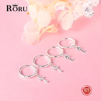 trendy minimalist real 100 s990 sterling silver mini small heart cross shape hoop earrings for women student teen jewelry gift