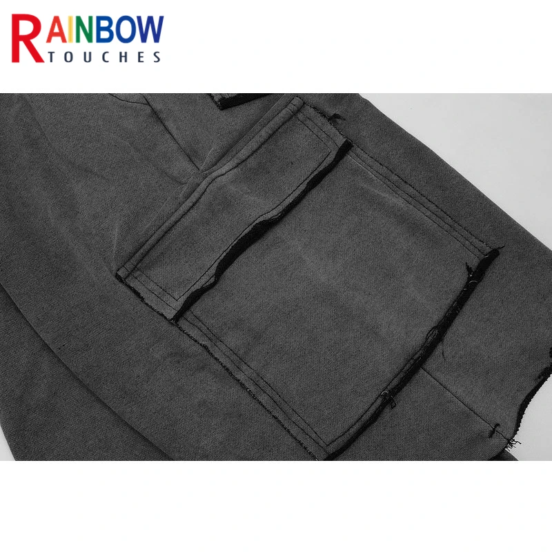 

Rainbow touches Trendy Brand Shorts Men's Motorcycle Big Pocket Cargo Shorts Hip-Hop Casual Half Shorts