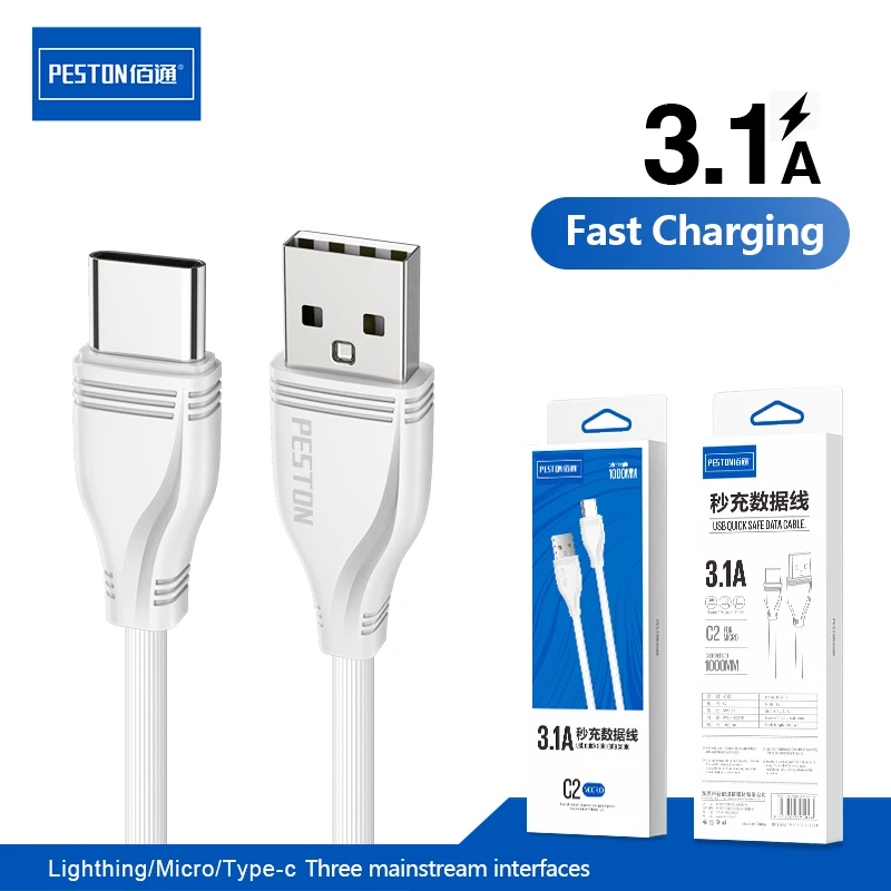 Кабель Micro USB C2 для быстрой зарядки 3 1 А м кабель Huawei iPhone 6 7 8 X XR Max Samsung Xiaomi Type-C |