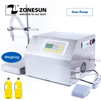 zonesun zs gp261w semi automatic edible oil hydraulic engine oil weighing filling machine gear pump plastic bottle vial filler