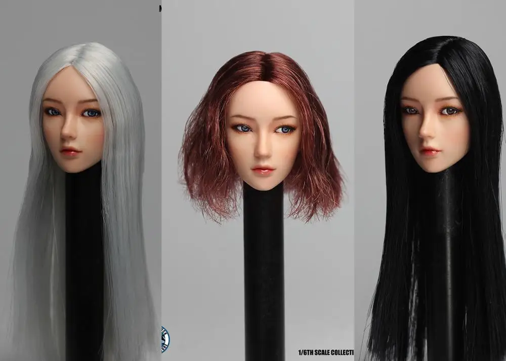 

SUPER DUCK SDDX02 1/6 European Beauty Female Head Carving Movable Eyes Model for 12'' Pale S01A/S04B/S07C/S10D Body Accessory