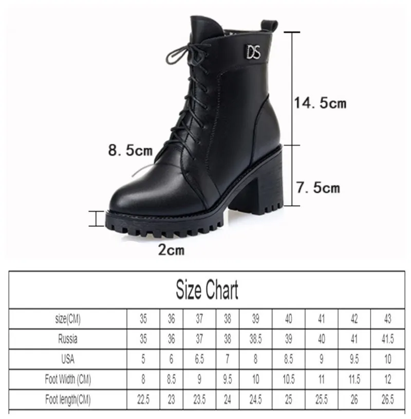 

AIYUQI Women Motorcycle Boots Winter 2021 New Genuine Leather Platform Ladies Military Boots Wool Warm Martin Boots Women