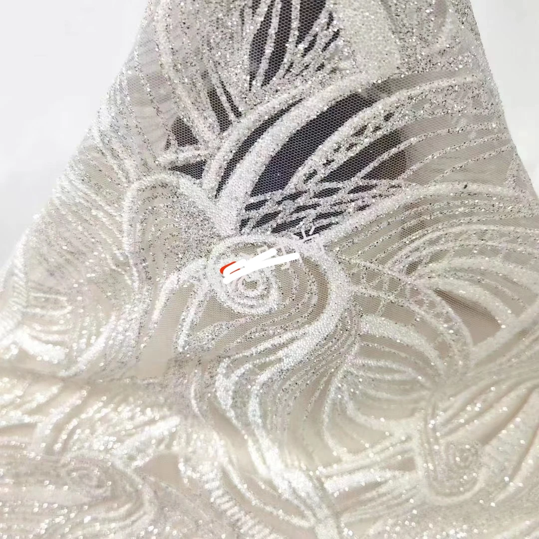 

New Design Glitter Lace For Wedding Dress Fabric Fuchsia Shiny Sequin Lace For Evening Gown 10Yards/Lot