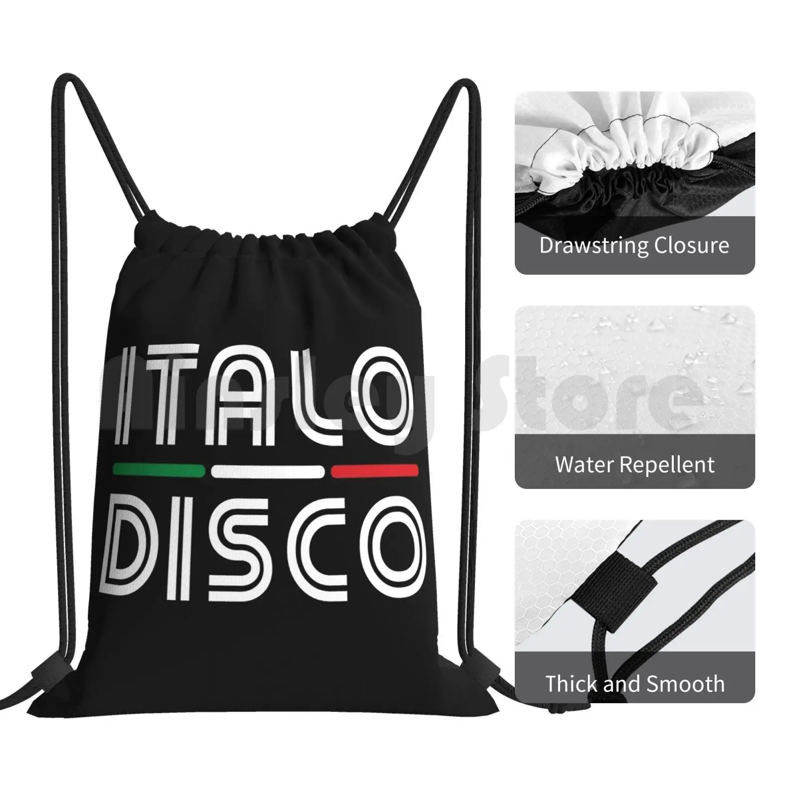 Italo Disco рюкзак сумка с Кулиской Спортивная Сумка водонепроницаемая Italodisco Retro 80s