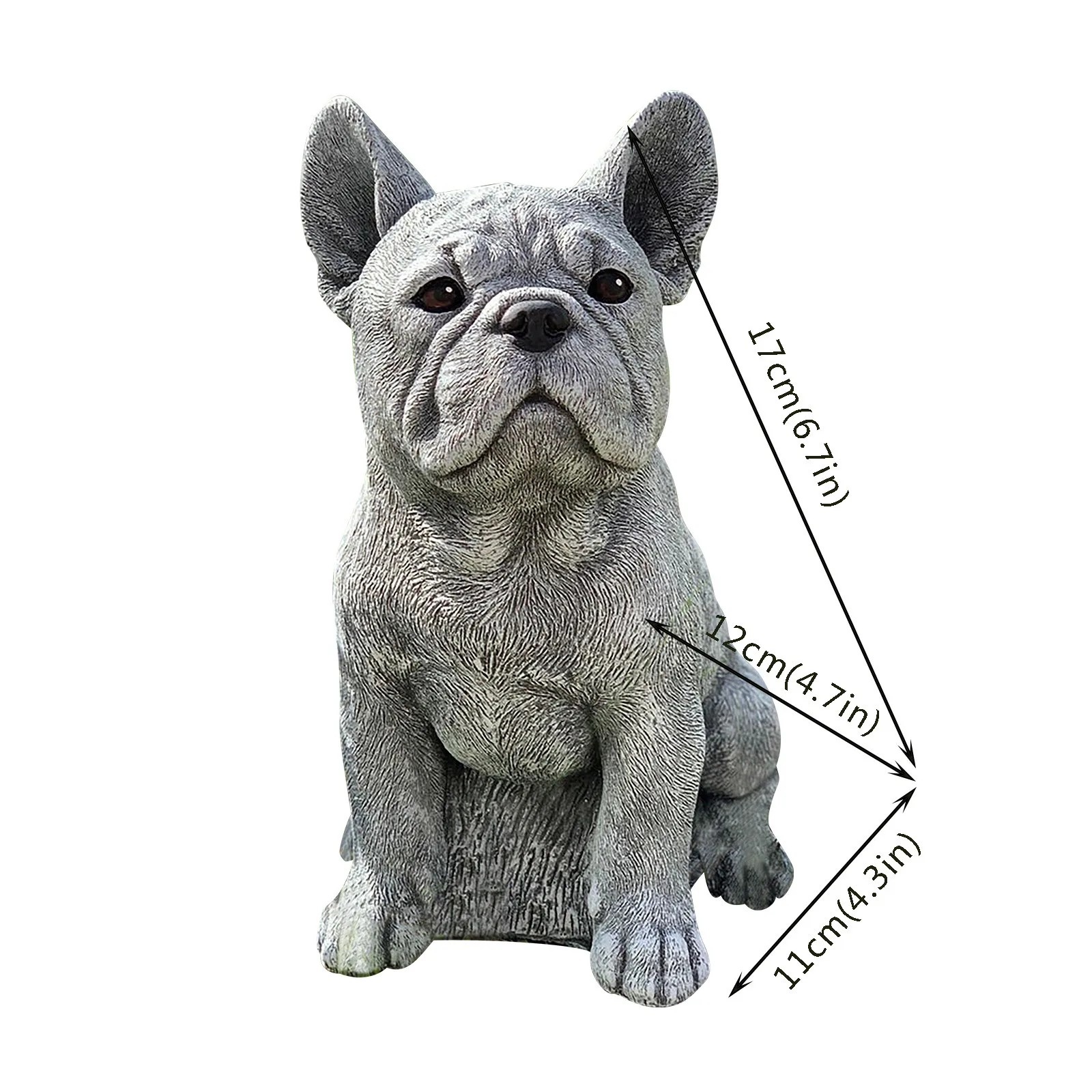 

Miniature Dog Sculpture Lawn Courtyard Home Decoration for Garden Ornament Bulldog Sculpture Awaiting a Petting Session