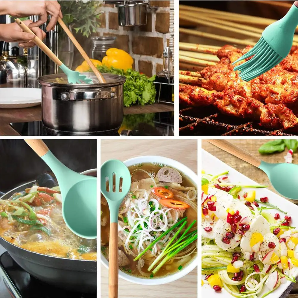 11 шт силиконовые инструменты для приготовления пищи набор кухонные