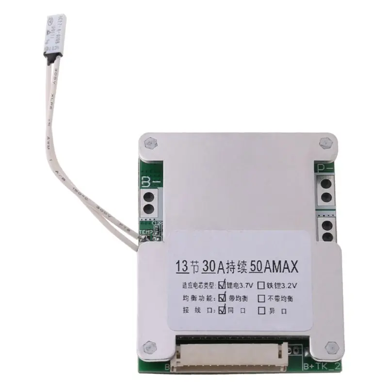 BMS 13S 48V 50A 18650 литий ионный аккумулятор защита эквалайзер плата PCB|Детали и