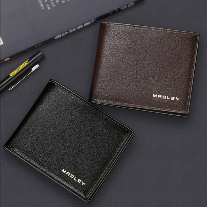 Роскошный дизайнерский кошелек для мужчин двойной короткий бумажник из