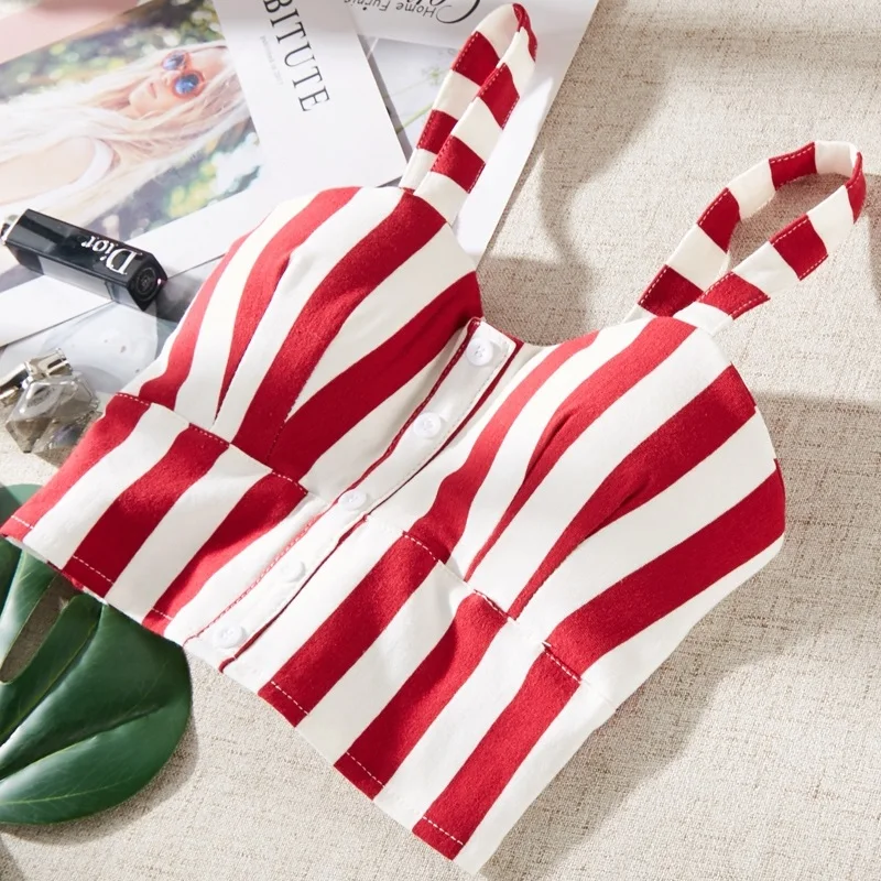 Топ Бралетт с вишней топ женский укороченный на одно плечо майка сексуальный