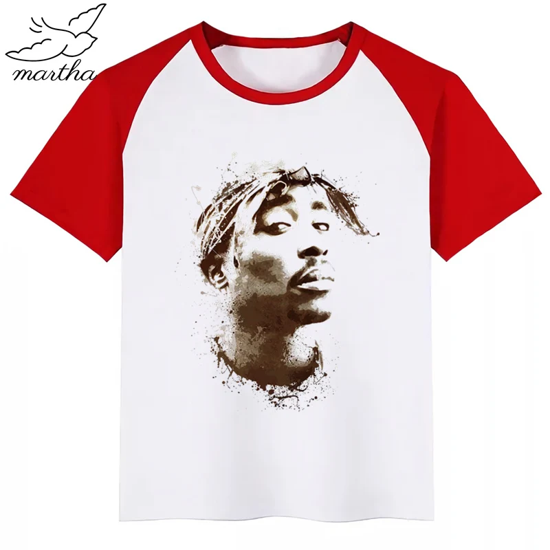Детская футболка для девочек и мальчиков летние топы с принтом Тупак