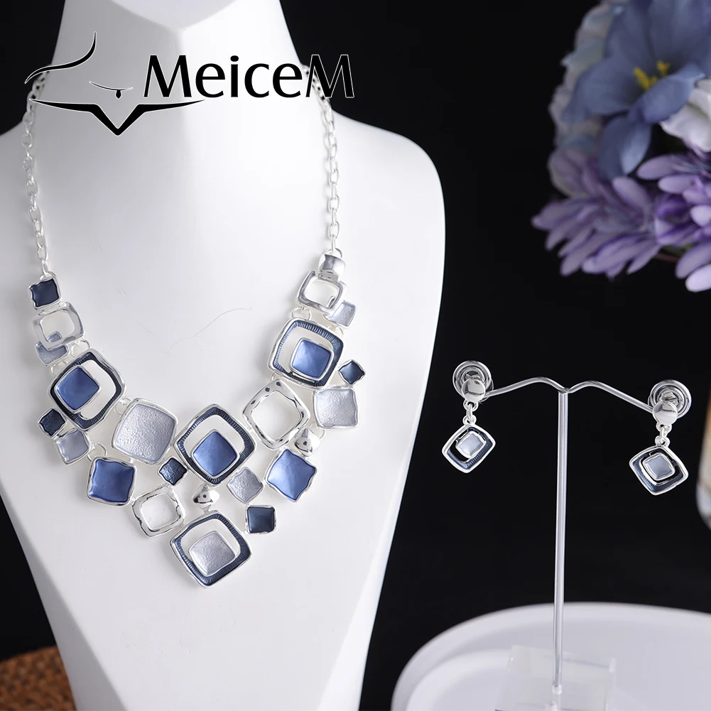 MeiceM 2021 Горячие Модные женские ожерелья наборы Очаровательная цепочка