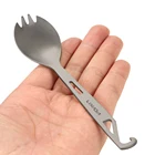 Lixada Титан Spork с открывалкой для бутылок Кемпинг Spork легкий открытый ужин ложка Вилка для путешествия Кемпинг альпинизма