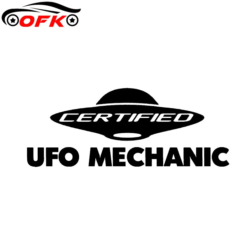 

Vinyl Decal "Certified UFO Mechanic" Car Sticker Black/Silver 14.5CM*5.7CM