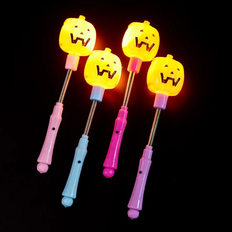 

Halloween Spring Stick Glowing Skull Pumpkin Stick Light Stick Children's Night Market Gifts Funny Toys Kids Decoration Items