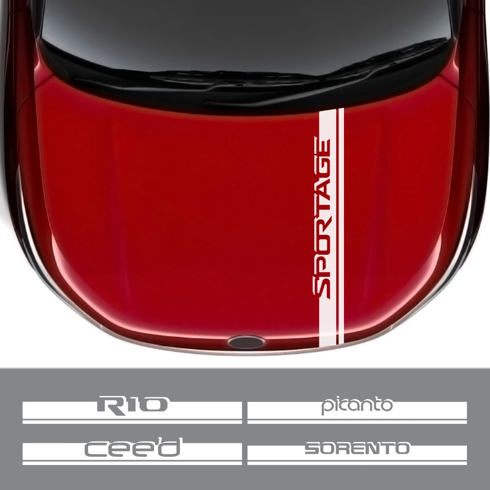 Наклейки на капот автомобиля для Kia Sportage 3 4 QL Rio K2 Optima Sorento Picanto Ceed Forte Cadenza K9 Soul -
