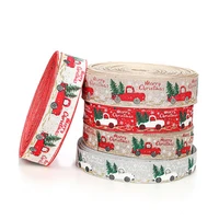 5cm10m christmas ribbon cartoon car christmas tree decoration ribbon diy christmas bow gift wrapping ribbon home decoration