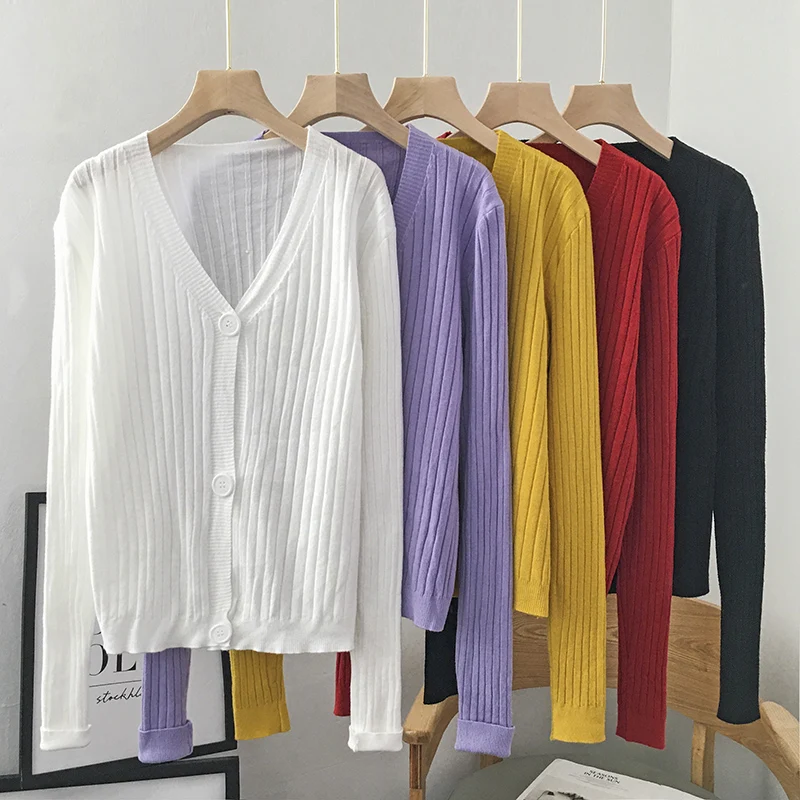 

2021year V-neck Gentle Knitwear Autumn New Outer Wear Cardigan Thin Coat Top Women's Long Sleeve Ins
