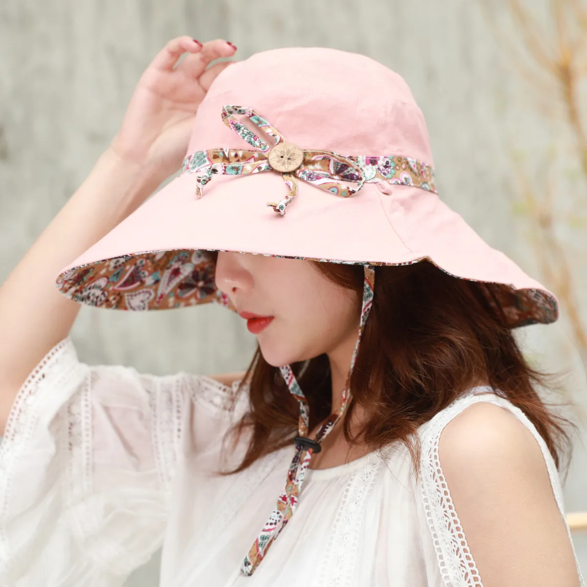 Шляпа от солнца с широкими полями женская модная кепка защитой ультрафиолета для