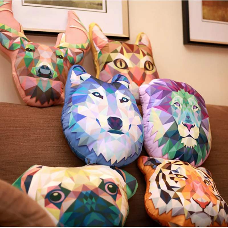 Ins креативная подушка для мужчин детская с животными из мультфильмов подушки лев